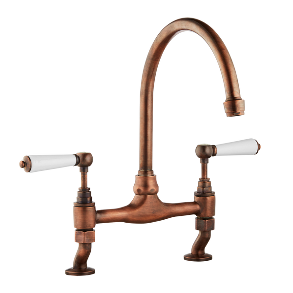 Traditional Kitchen Mixer Tap - Metal Levers